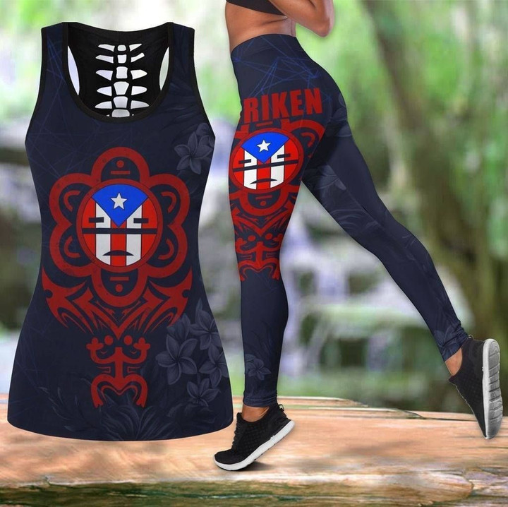 Puerto Rico Hollow Tanktop & Legging Outfit For Women PR10