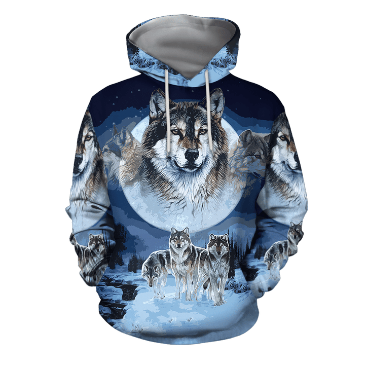 Native White Wolf 3D All Over Printed Shirts NA49