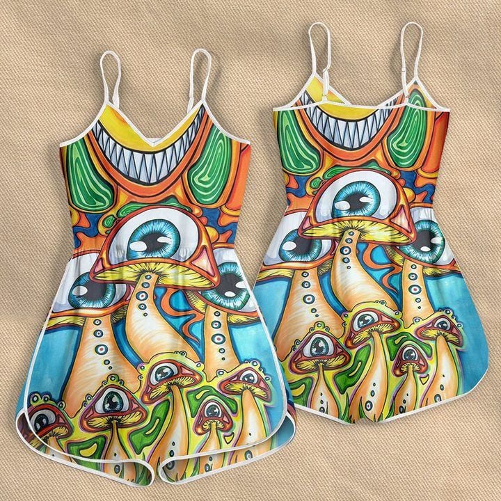 MUSHROOMS PSYCHEDELICS ROMPERS FOR WOMEN PSR12