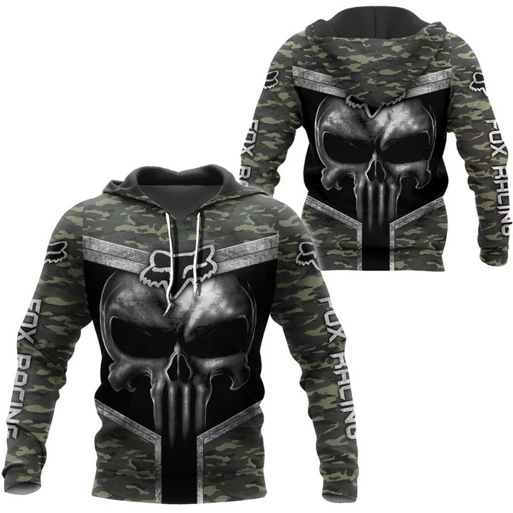 FX Racing Cool Skull Army Camo Background Clothes 3D Printing NTH161