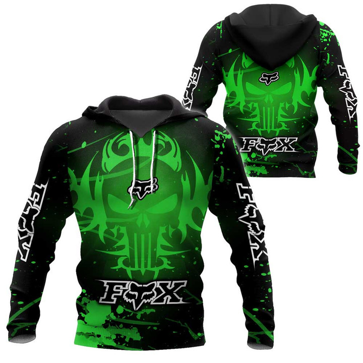 FX Racing Art Green Skull Clothes 3D Printing NTH227