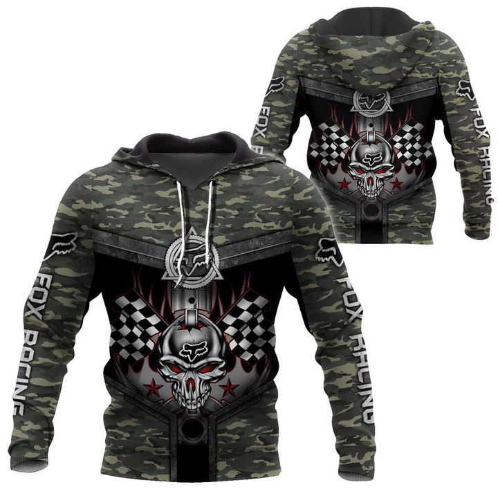 FX Racing Cool Skull Army Camo Background Clothes 3D Printing NTH241