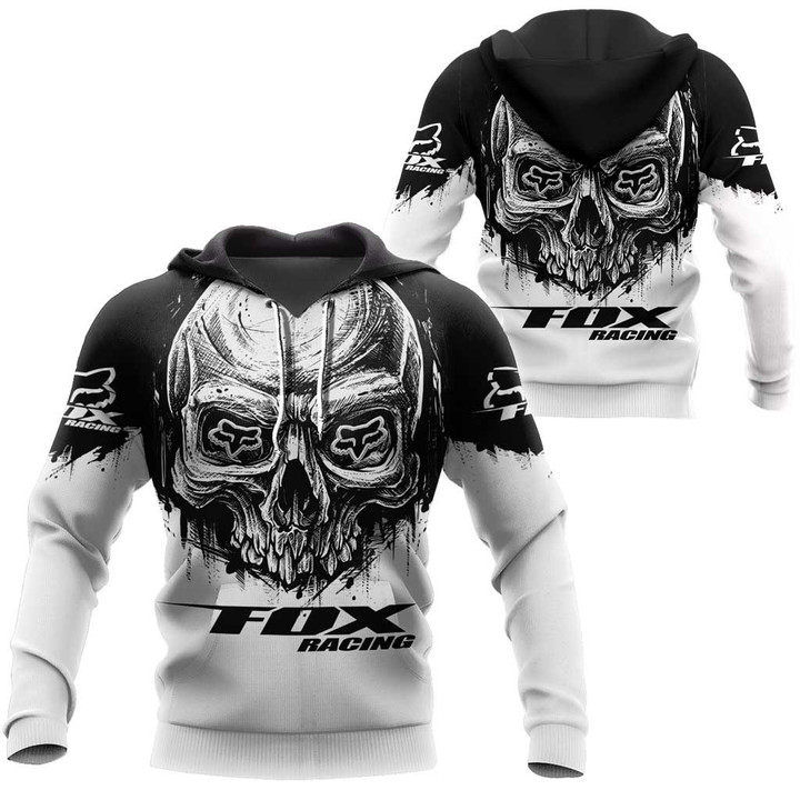 FX Racing Black White Skull Clothes 3D Printing NTH271