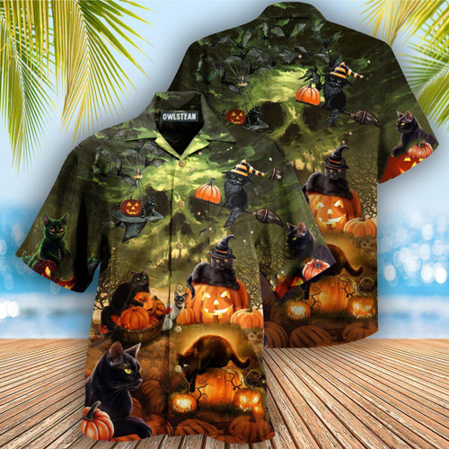 Halloween Black Cat May Luck Be Yours On Halloween Edition - Hawaiian Shirt