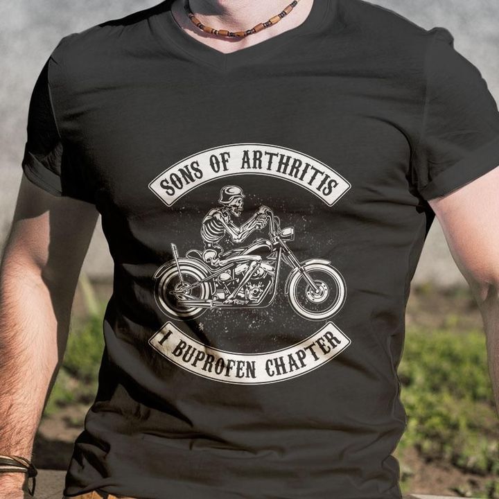 Motorcycle Biker Apparel Biker Sons Of Arthritis Full Size in Black, Navy and Royal color - Standard T-shirt