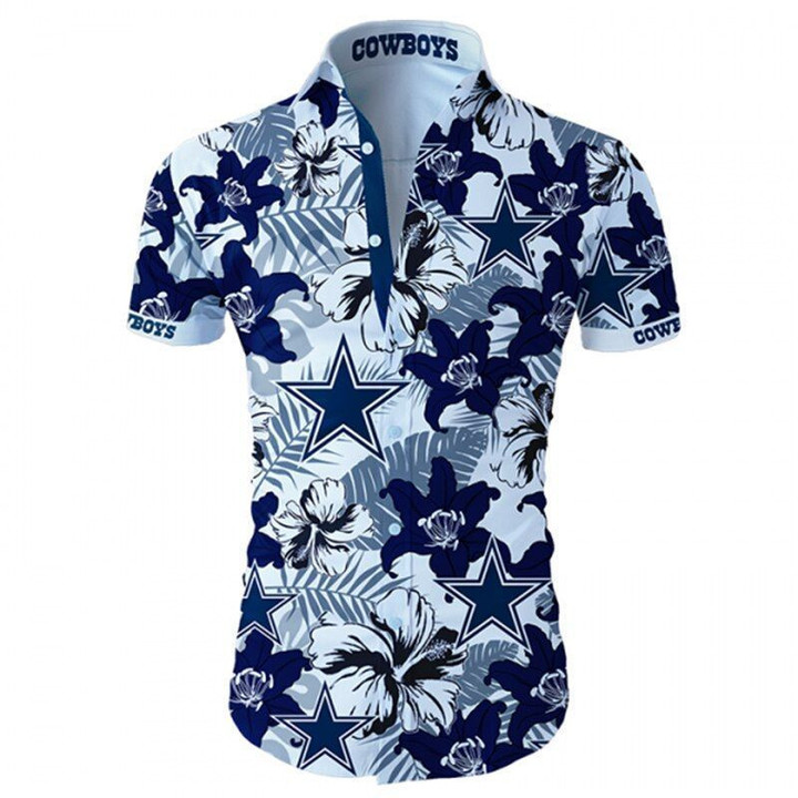 Dallas Cowboys Hawaiian Shirt Tropical Flower Short Sleeve S000HN