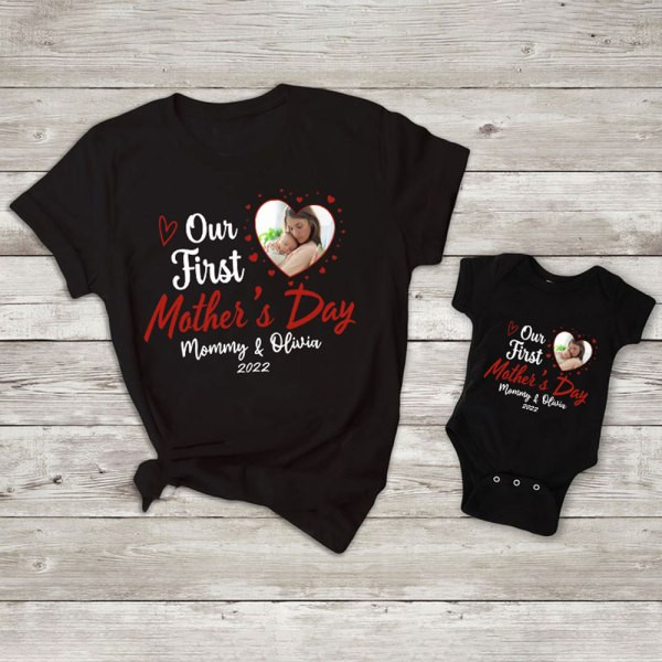 Personalized Picture Our First Mothers Day Shirts | Mother's Day Shirts