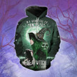 Be A Witch Cat Moon Green Legging and Hoodie Set