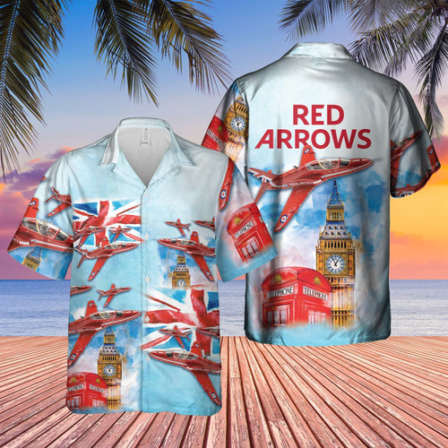 KALT0605BC02  Red Arrows RAF Air Show Hawaiian Shirt