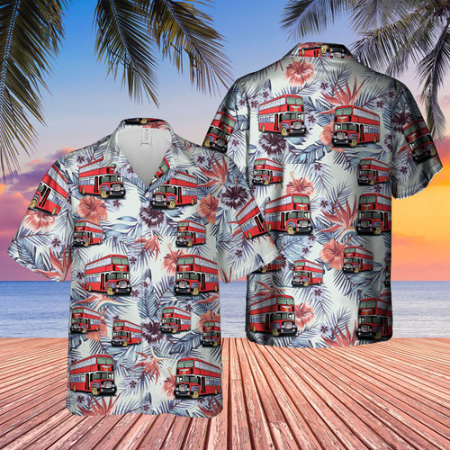 KALT0705BC02 UK Double-Decker Bus Bristol Lodekka Hawaiian Shirt