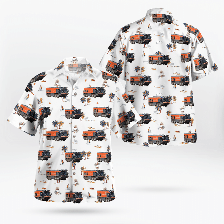 NNLT2709BC05 Germany Berlin Ziegler Airport Fire Fighting and Rescue Vehicle Hawaiian Shirt