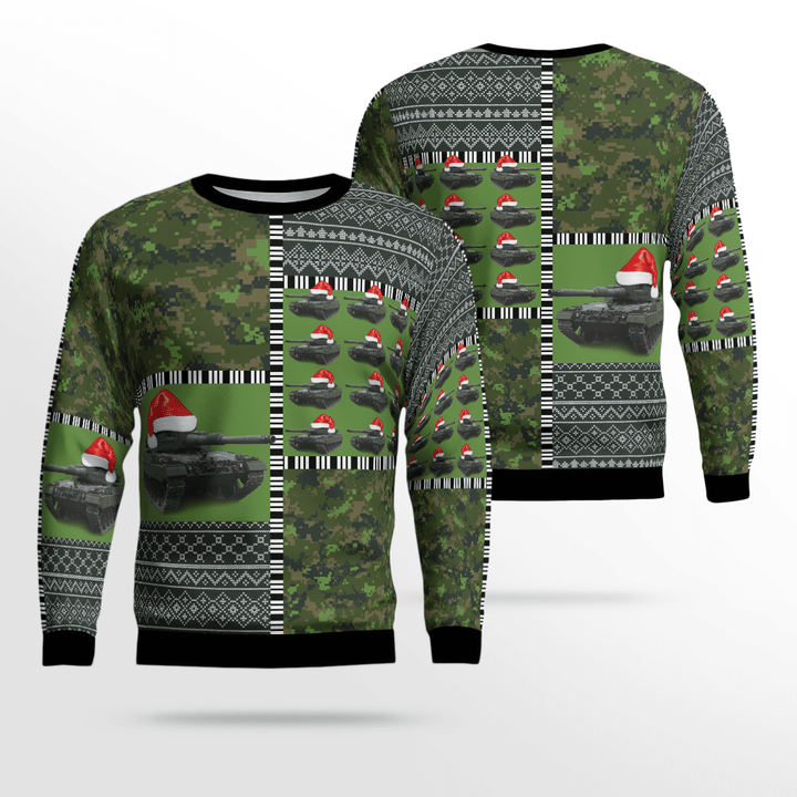TRQD1211BC06 Canadian Army Leopard 2A4M Christmas Sweater 3D