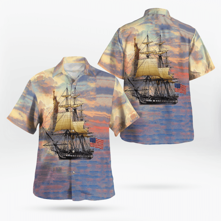 TNLT2804BG07 US Navy USS Constitution Independence Day Hawaiian Shirt