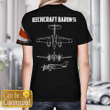 DLTT2303BG07 Custom Name Beechcraft Baron 55 T-Shirt 3D