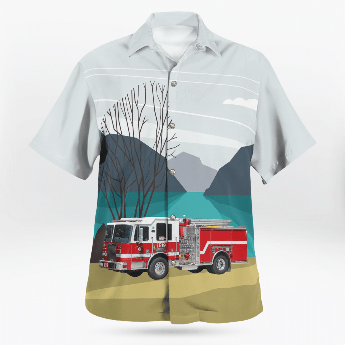 DLTT0404BG08 Orange County, California, Orange County Fire Authority Station 19 - Lake Forest Hawaiian Shirt