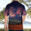KAHH1205BG06 Army M1120 Stryker Armored personnel carrier 4th Of July Hawaiian Shirt
