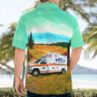 TNLT1605BG03 Bell Ambulance, Milwaukee, Wisconsin Ambulance Mountain Sunset Hawaiian Shirt