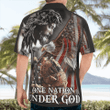 NLMP1905BG01 Veteran Flag One Nation Under God Eagle American Hawaiian Shirt