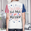 NLMP2005BG02 Red White & Blessed Flag 3D T-shirt