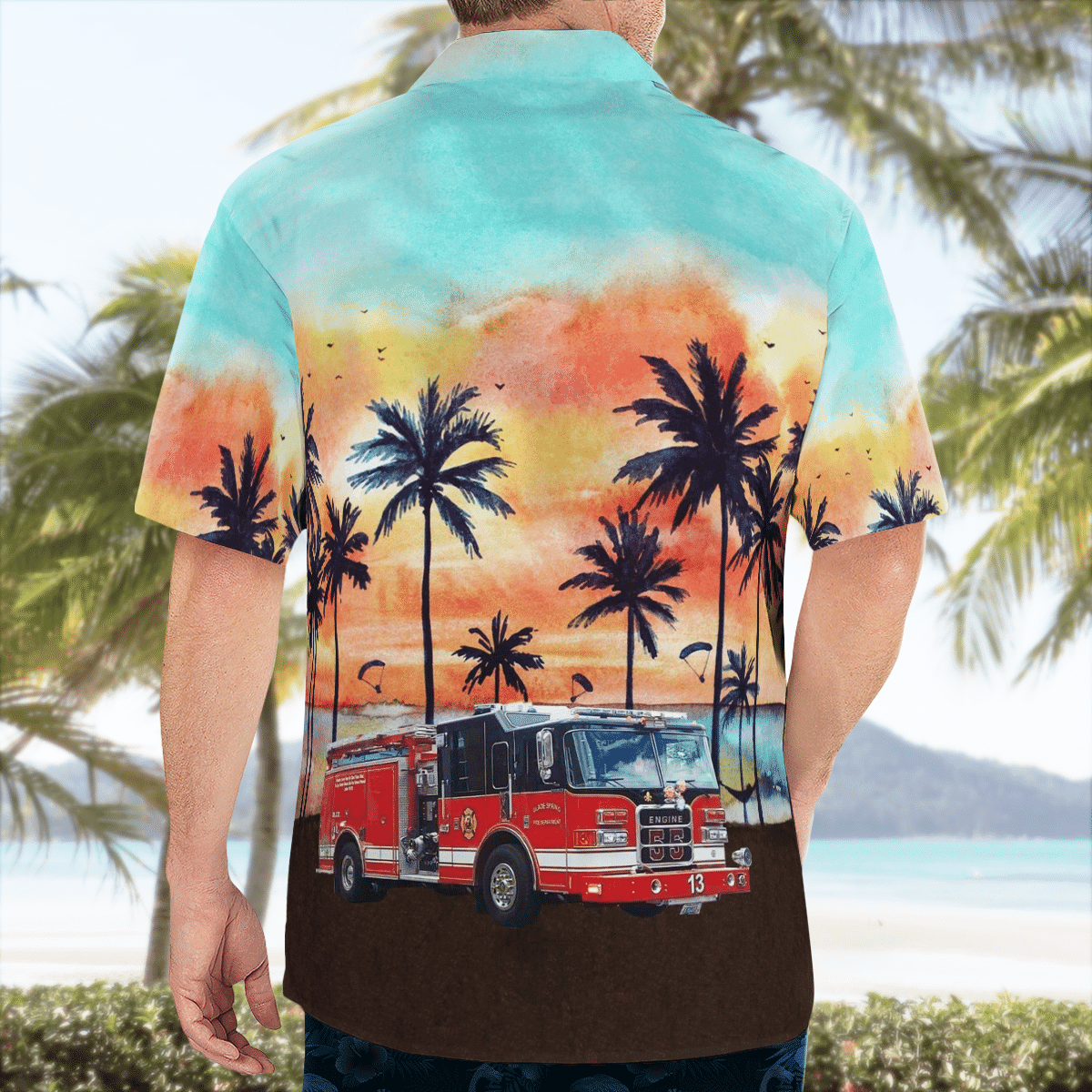 DLTT2405BG04 Glade Spring Fire Department Hawaiian Shirt
