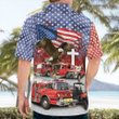 TRQD2605BG11 Lake Bluff, Illinois, Lake Bluff Fire Department, 4th Of July Hawaiian Shirt