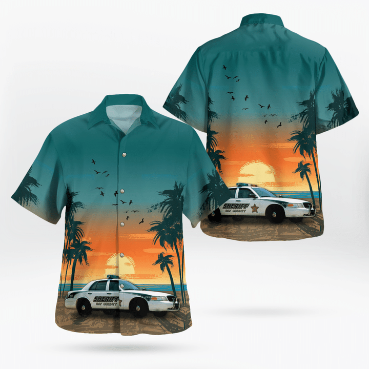 DLMP1410BC04 Florida, Bay County Sheriff's Office Car Hawaiian Shirt