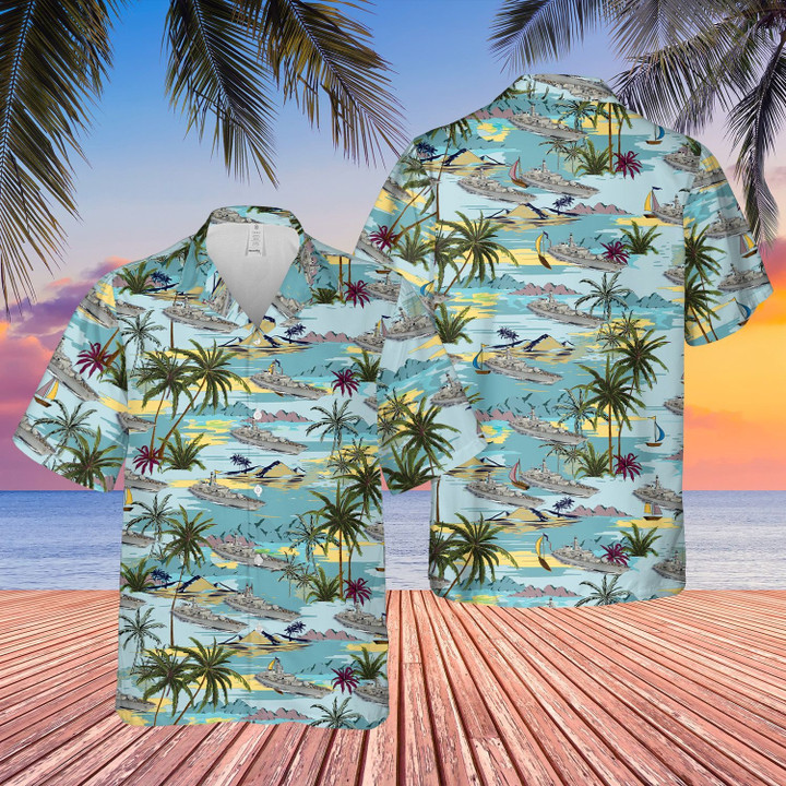 KAQD1006BC09 RN DUKE CLASS TYPE 23 FRIGATE Hawaiian Shirt