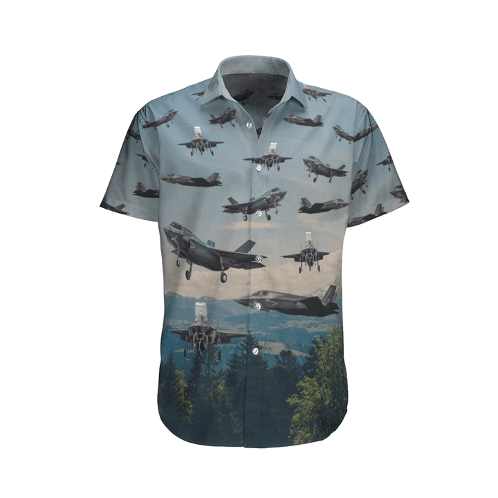 TNQD0906BC07 Royal Air Force F-35 Lightning II Hawaiian Shirt + Beach Shorts