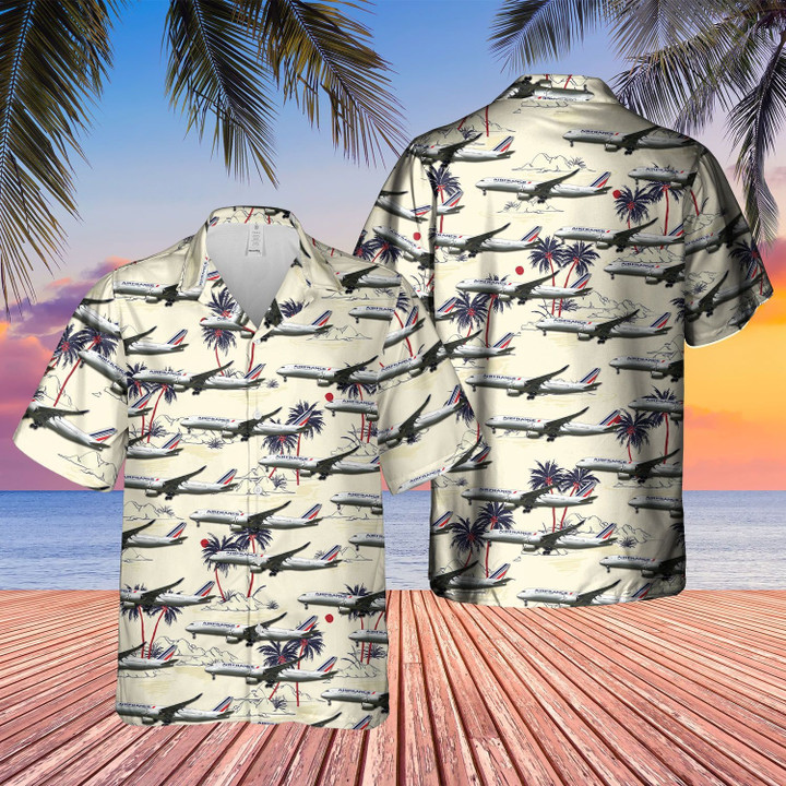 TNLT1406BC03 Air France Airbus A350-941 Hawaiian Shirt/ Beach Shorts