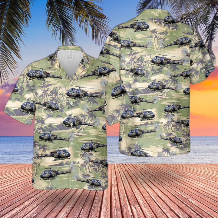KAHH1606BC06 British Army Historical Westland Scout AH1 Hawaiian Shirt