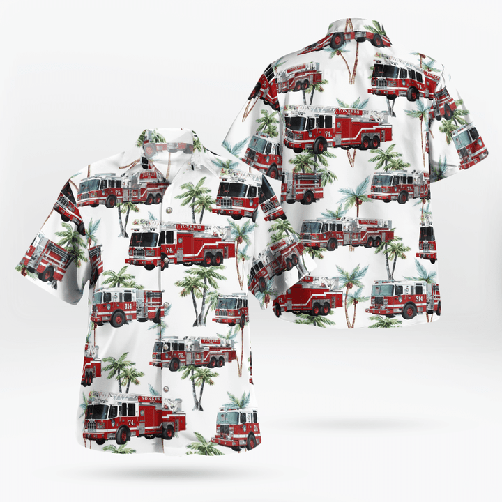 TRQD0410BC12 New York Yonkers Fire Department Hawaiian Shirt