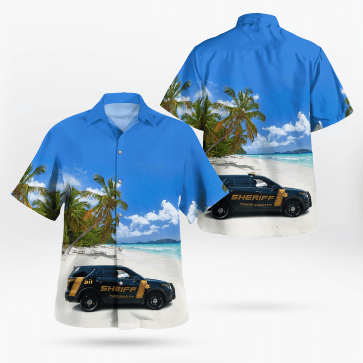 NLMP2103BG09 Tioga County Sheriff Hawaiian Shirt