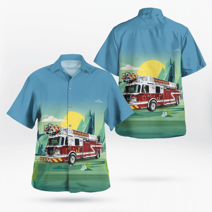 DLTT0404BG06 Buckner, Missouri, Fort Osage Fire Protection District Hawaiian Shirt