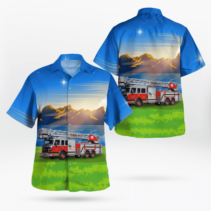 DLTT0404BG07 Viroqua, Wisconsin, Viroqua Fire Department Hawaiian Shirt