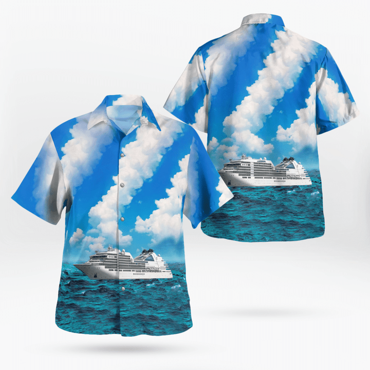 KAHH0605BG08 Seabourn Cruise Line Seabourn Ovation Hawaiian Shirt