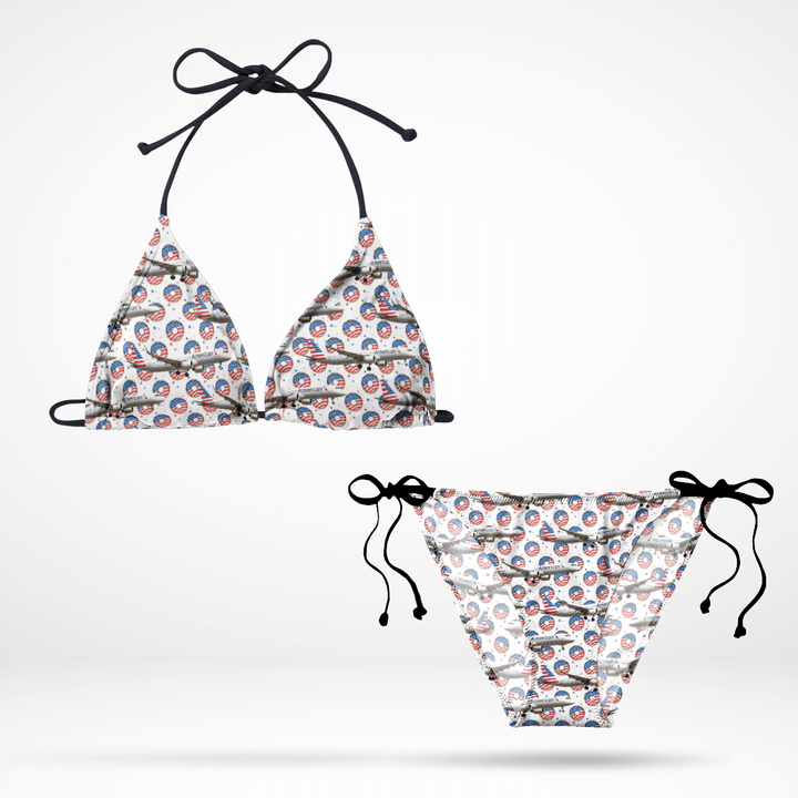 TNLT0905BG01 American Airlines Airbus A321-253NX Independence Day Triangle Bikini Set