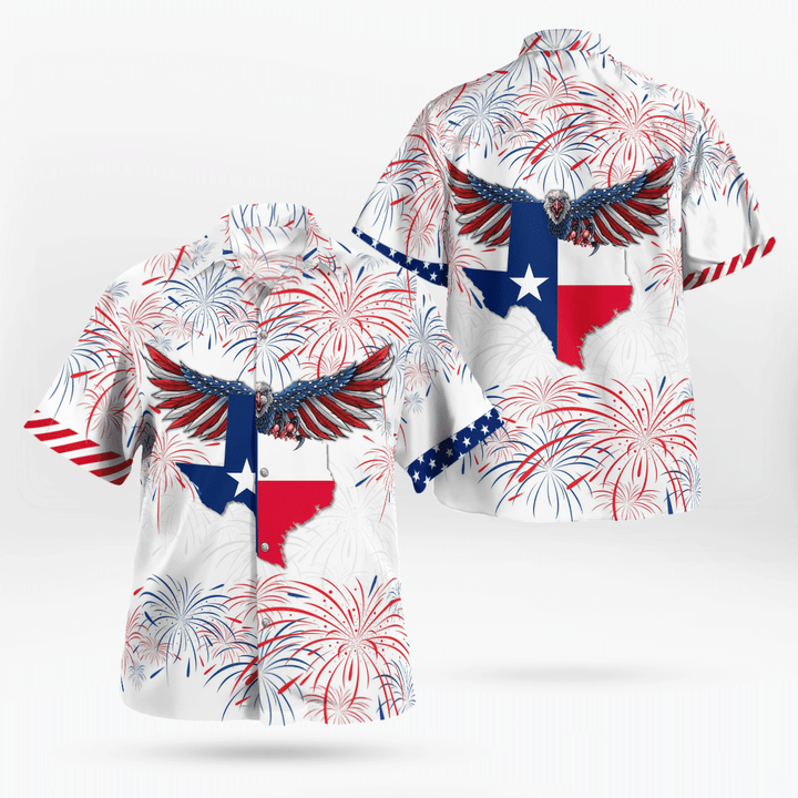 NLMP1805BG05 Texas Eagle Flag 4th Of July Hawaiian Shirt