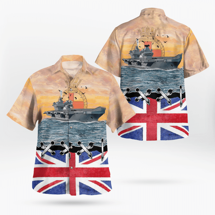 TNLT1905BG08 Royal Navy HMS Prince of Wales (R09) Hawaiian Shirt