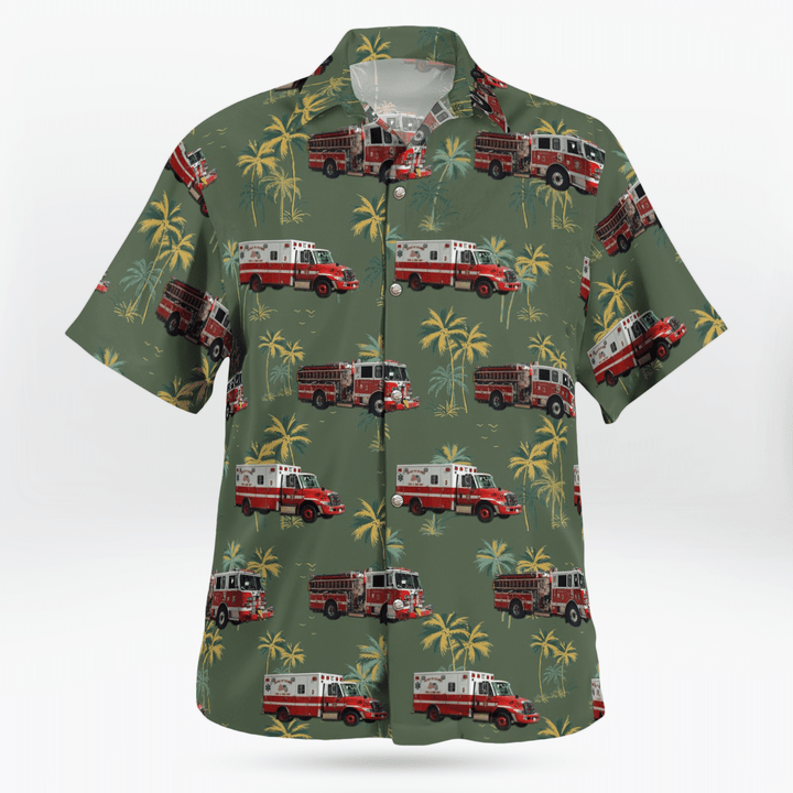 TRHH2705BG09 Columbia Heights, Northwest Washington, D.C, District of Columbia Fire and Emergency Medical Services Department - Station 3 – Columbia Hawaiian Shirt