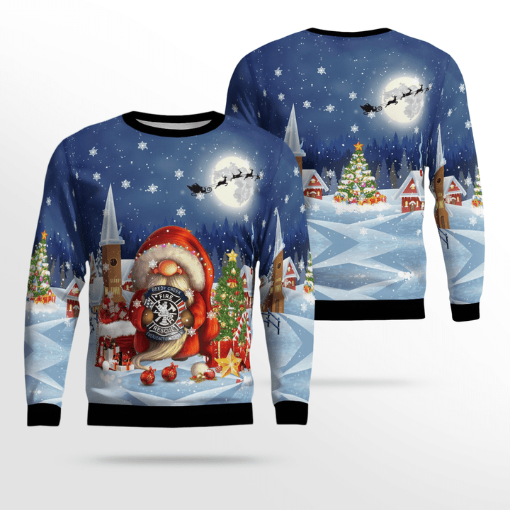 NLSI0211BC06 Gnomies Reedy Creek Fire and Rescue Department Emergency Medical Services Christmas 3D Sweater