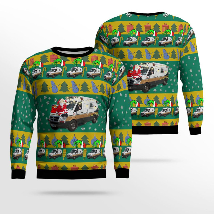 TRHH1811BC12 Texas, Acadian Ambulance AOP Ugly Sweater