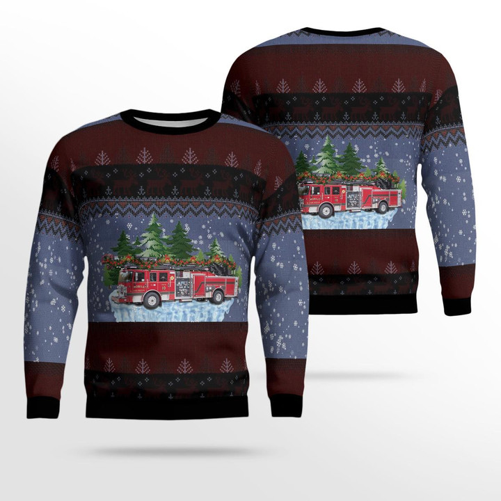 Mobile, Alabama, Mobile Fire-Rescue AOP Ugly Sweater DLHH0411BG01