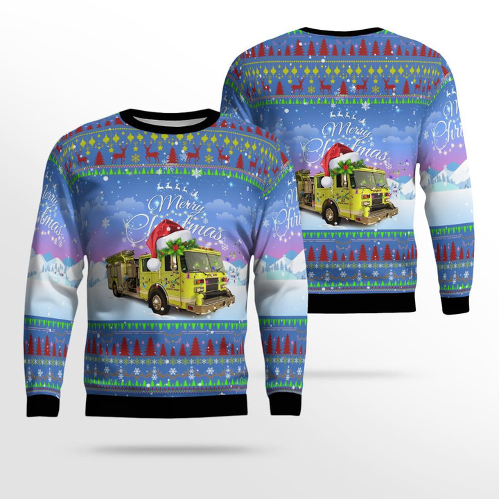 New Athens Fire Department, IL Christmas AOP Ugly Sweater NLMP0411BG11