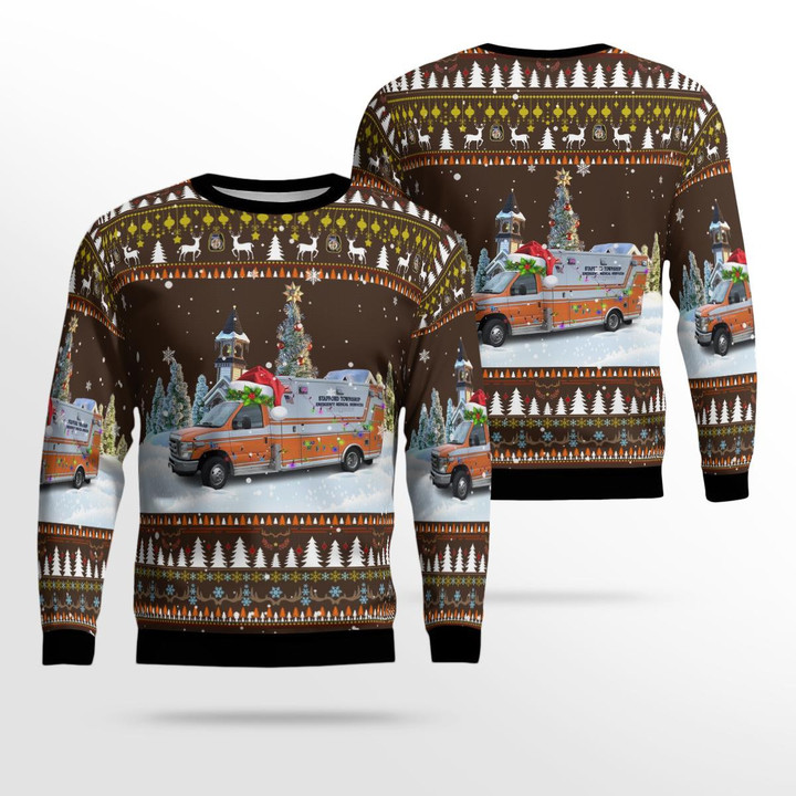 Stafford Township Emergency Medical Services, Manahawkin, New Jersey Christmas AOP Ugly Sweater NLMP0911BG04