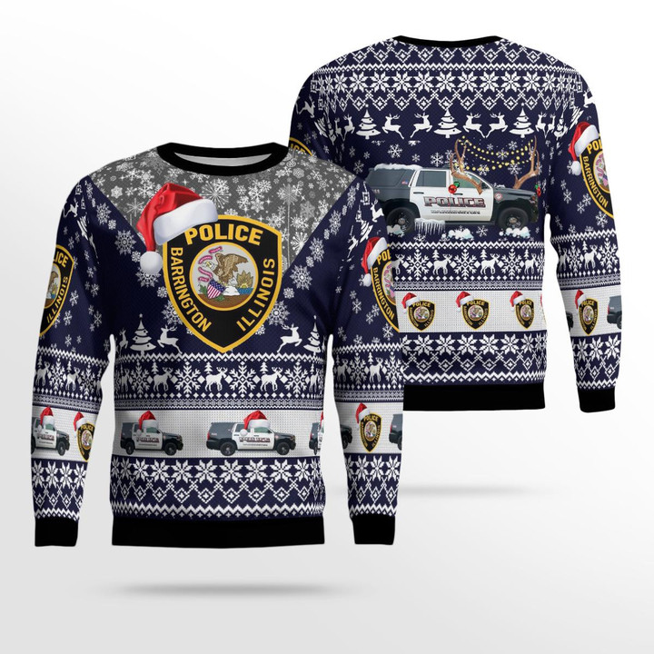 Barrington Hills Police Department, Barrington, Illinois Christmas AOP Ugly Sweater NLSI1511BG08