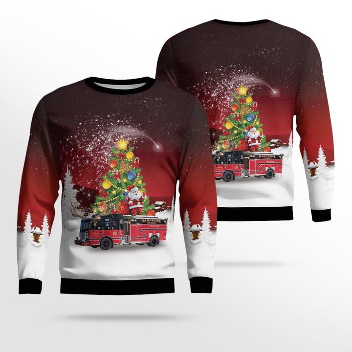 Hampshire, Illinois, Hampshire Fire/Rescue AOP Ugly Sweater DLHH1811BG02