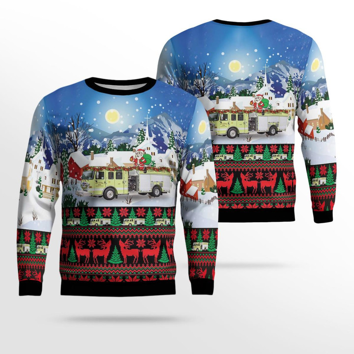 New Athens, Illinois, New Athens Fire Protection District AOP Ugly Sweater DLHH1811BG04