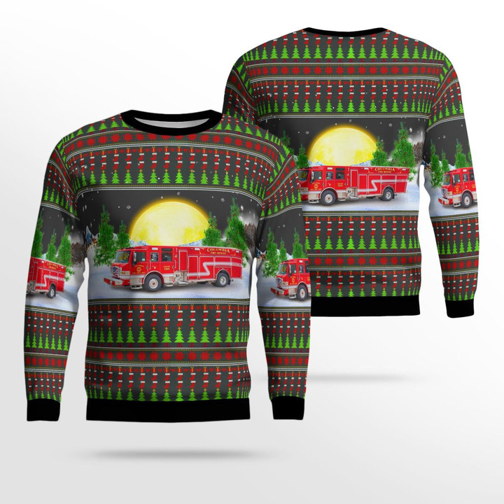 Columbia, Illinois, Columbia Fire Protection District AOP Ugly Sweater DLMP1811BG06