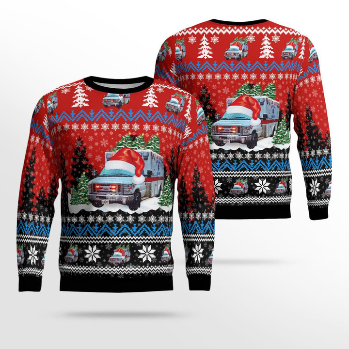 Oneida County EMS, Rhinelander, Wisconsin Christmas AOP Ugly Sweater NLSI2411BG11