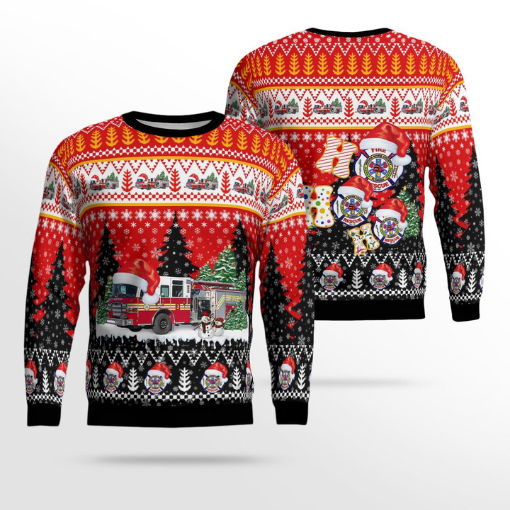 Indian River County Fire Rescue, Vero Beach, Florida Christmas AOP Ugly Sweater NLSI2511BG10